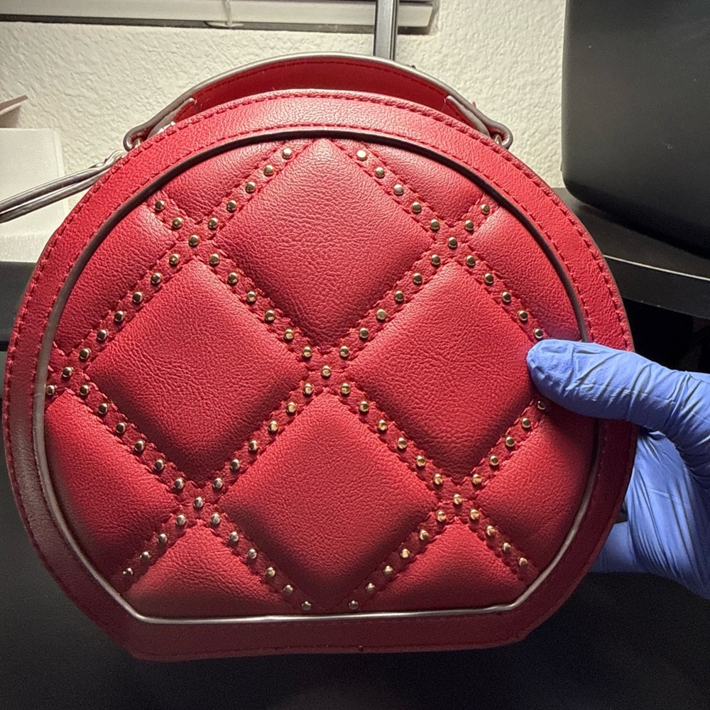 INC Red Crossbody Shoulder Bag Faux Leather Chic Everyday Handbag
